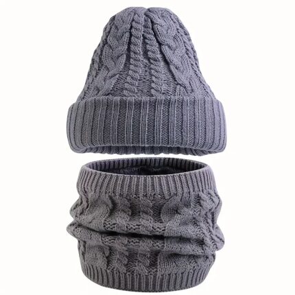 Unisex σκουφί/κασκόλ γκρι