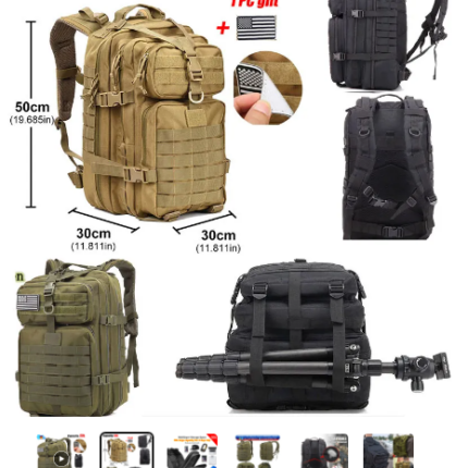 50l τσάντα πλάτης στρατού/πεζοπορίας